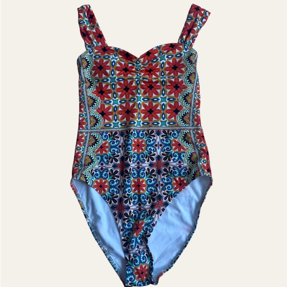Pleated Sweetheart Swimsuit